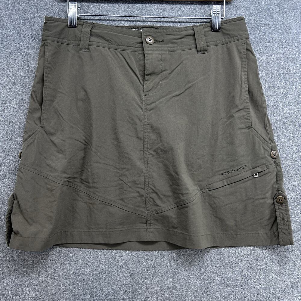 Redington Skort Womens Medium Army Green Cargo Zipper Pockets Hiking Trail Gorp